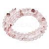 Natural Red Hematoid Quartz/Ferruginous Quartz Beads Strands G-B138-C19-01-3