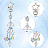4Pcs 2 Colors Jellyfish Glass Pendant Decorations HJEW-SP0001-17-6