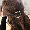 MAKERER 4Pcs 4 Style Alloy Hollow Heart & Ring Hair Pin PHAR-GO0001-01-7