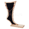 1Pc Foot Shaped Bamboo Anklet Storage Jewelry Rack ODIS-ME0001-01-1