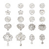 10Pcs 10 Styles Flower & Heart & Teardrop Crystal Rhinestone Brooches Set JEWB-BY0001-04-2