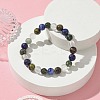Natural Quartz Crystal &  Moss Agate & Dragon Blood Jasper & Sodalite Round Beaded Stretch Bracelets BJEW-JB10910-12-2