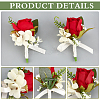 2Pcs Silk Cloth Imitation Rose Boutonniere AJEW-CP0008-47-5