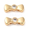 Brass Pave Clear Cubic Zirconia Bowknot Multi-Strand Links KK-B102-37A-01G-1