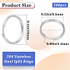 500Pcs 304 Stainless Steel Split Rings STAS-SP0001-66C-2