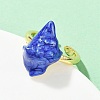Brass Enamel Adjustable Cuff Rings for Women RJEW-G357-01C-3