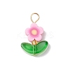 Handmade Flower Printed Polymer Clay Beads Pendants PALLOY-MZ00803-02-3