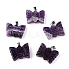 Natural Amethyst Carved Butterfly Pendants G-N342-01D-1
