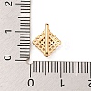 Rhombus Brass Pave Clear Cubic Zirconia Mutil-Strand Links LS-ZIRC-R021-01E-G-3
