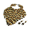 Bohemian Style Wood Round Beaded Pendant Necklaces & Dangle Earrings Sets FS-WG26D1A-02-3