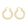 Brass Two Tone Hoop Earrings EJEW-B117-06C-M-4