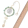 Glass Teardrop with Natural Green Aventurine Chip Bead Hanging Suncatchers HJEW-JM04792-4