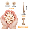 180Pcs Round Natural Unfinished Wood Beads DIY-CA0002-56-2