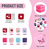 24Pcs 8 Styles Opaque Printed Acrylic Beads MACR-TA0002-75-4