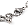 Tarnish Resistant 201 Stainless Steel Crown Charm Bracelets BJEW-B078-100P-3
