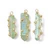 Copper Wired Electroplated Natural Quartz Crystal Pendants PALLOY-JF02626-02-1