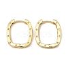 Brass Oval with Polka Dot Hoop Earrings for Woman EJEW-F314-02B-G-1