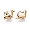 Brass Micro Pave Clear Cubic Zirconia Charms KK-Q764-003-3