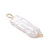 Natural Keshi Pearl Connector Charms PALLOY-JF04238-02-3
