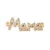 Mother's Day Brass Micro Pave Clear Cubic Zirconia Connector Charms KK-K378-12G-1