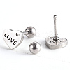 Tarnish Resistant 201 Stainless Steel Barbell Cartilage Earrings EJEW-R147-28-2