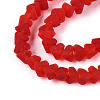 Frosted Transparent Glass Beads Strands GLAA-N016-4mm-08-3