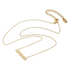 304 Stainless Steel Crystal Rhinestone Rectangle Pendant Necklaces for Women NJEW-U045-03G-2