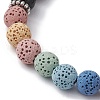 Dyed Natural Lava Rock Round Braided Bead Bracelets BJEW-JB09905-2