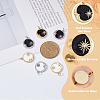 8Pcs 4 Colors Rack Plating Brass Micro Pave Cubic Zirconia Pendants ZIRC-DC0001-12-4