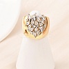 Brass Micro Pave Cubic Zirconia Cuff Rings RJEW-D333-04A-G-2
