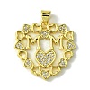 Mother's Day Brass Micro Pave Cubic Zirconia Pendants KK-H472-04G-02-1