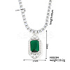 Luxury Hip-hop Style Brass Cubic Zirconia Rectangle Pendant Necklace MO6060-1