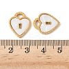 304 Stainless Steel Pave Natural white Shell Heart Lock Connector Charms STAS-U057-27G-3