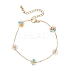 Glass & ABS Plastic Imitation Pearl Beads Link Bracelets BJEW-JB12572-01-3