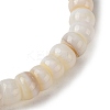 Rondelle Natural Freshwater Shell Beaded Stretch Bracelets for Women BJEW-JB10911-4