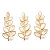 Brass White Shell Brooch JEWB-C047-01G-1