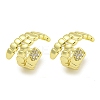 Brass Micro Pave Cubic Zirconia Cuff Earrings EJEW-C104-038G-1