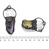 Electroplated Raw Natural Amethyst and Quartz Crystal Big Pendants G-K404-02AB-3