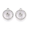 Rack Plating Alloy Rhinestone Pendants PALLOY-T091-21M-P-2