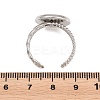 304 Stainless Steel Open Cuff Ring Components STAS-F366-09D-P-2