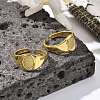 Oval 304 Stainless Steel Cuff Rings for Women RJEW-M019-29G-2