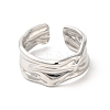 Non-Tarnish 304 Stainless Steel Twist Open Cuff Ring for Women X-RJEW-E063-24P-2