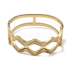 304 Stainless Steel Hollow Wavy Hinged Bangles for Women BJEW-U002-14G-2
