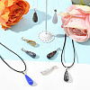 DIY Natural & Synthetic Gemstone Teardrop Pendant & Waxed Cord Pendant Necklace Making Kits DIY-FS0008-48-7