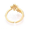 Brass Micro Pave Cubic Zirconia Cuff Rings for Women KK-T071-56G-3
