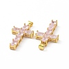 Brass Micro Pave Clear Cubic Zirconia Pendants ZIRC-F135-27G-03-3