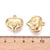 304 Stainless Steel Heart Pendants STAS-T067-43G-3
