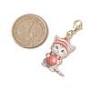 6Pcs 6 Styles Christmas Cat Alloy Enamel Pendant Decorations HJEW-JM02420-3
