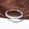 S925 Sterling Silver Adjustable Letter Rings for Women RJEW-M068-01P-Y-4