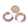 Natural Amethyst Hoop Earring EJEW-JE05709-05-3